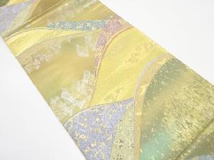 引箔 山並に花唐草模様織り出し 袋帯